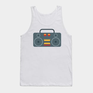 Cassette tape recorder icon. The symbol of the audio system. Tank Top